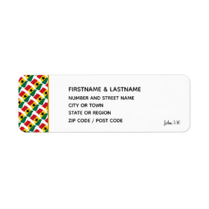 GHANA FLAG   Kaart Sticker Return Address Label