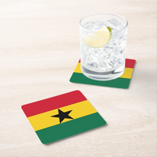 Ghana Flag Kartonnen Onderzetters (Insitu)