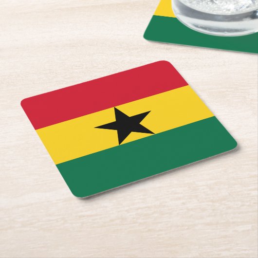 Ghana Flag Kartonnen Onderzetters (Schuin)