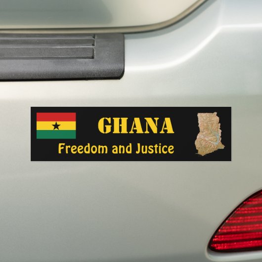 Ghana Flag + Map Bumpersticker (Op auto)
