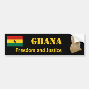 Ghana Flag + Map Bumpersticker