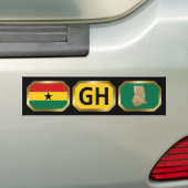 Ghana Flag Map Code Bumper Sticker (Op auto)