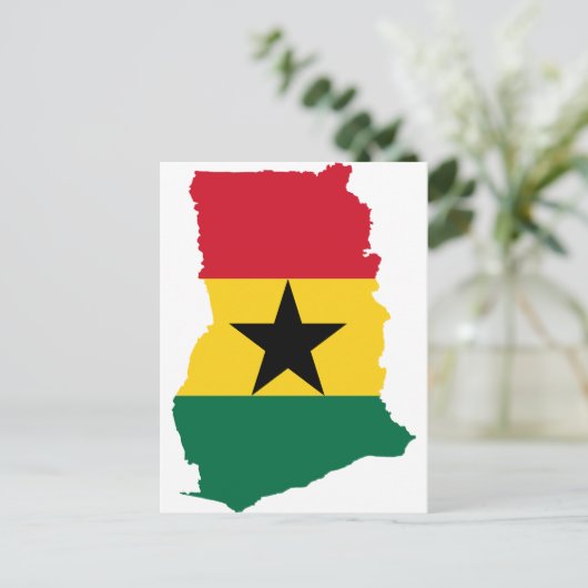 Ghana Flag Map GH Briefkaart (Staand voorkant)