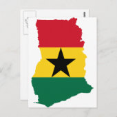 Ghana Flag Map GH Briefkaart (Voorkant / Achterkant)
