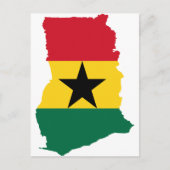 Ghana Flag Map GH Briefkaart (Voorkant)