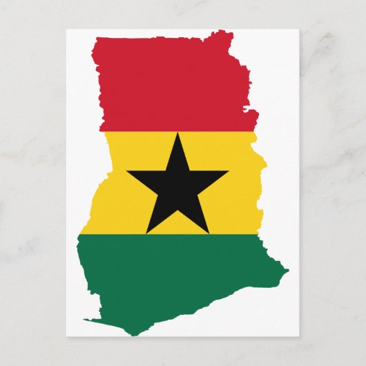 Ghana Flag Map GH Briefkaart (Voorkant)
