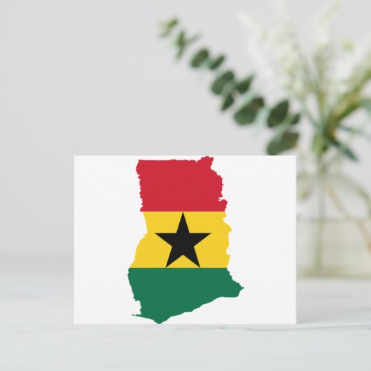 Ghana Flag Map GH Briefkaart (Staand voorkant)
