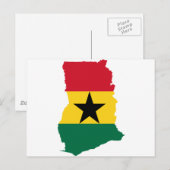 Ghana Flag Map GH Briefkaart (Voorkant / Achterkant)