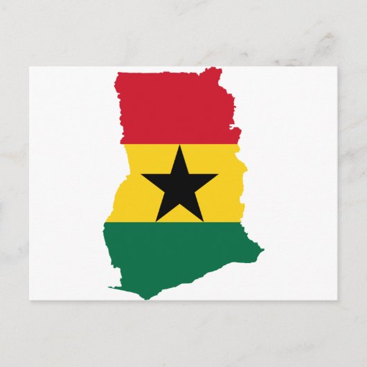 Ghana Flag Map GH Briefkaart (Voorkant)