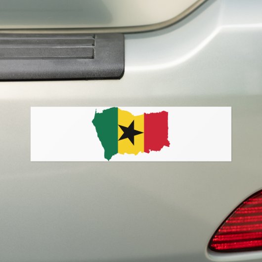 Ghana Flag Map GH Bumpersticker (Op auto)
