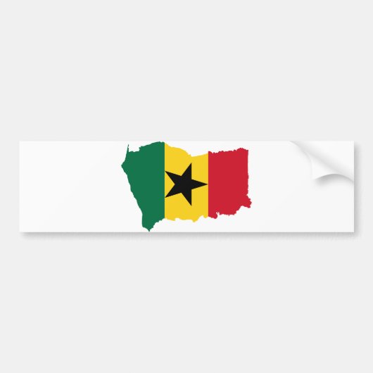 Ghana Flag Map GH Bumpersticker (Voorkant)
