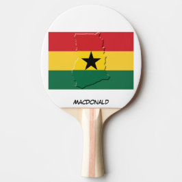 GHANA FLAG & MAP op maat Tafeltennisbatje