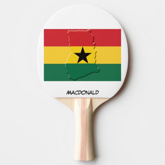 GHANA FLAG & MAP op maat Tafeltennisbatje (Voorkant)