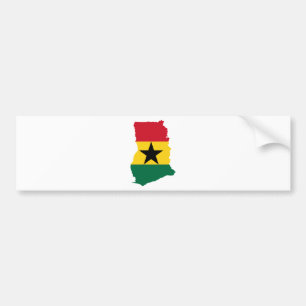 Ghana Flag Map - volledige grootte Bumpersticker