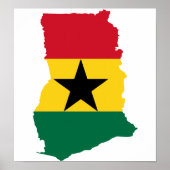 Ghana Flag Map - volledige grootte Poster (Voorkant)