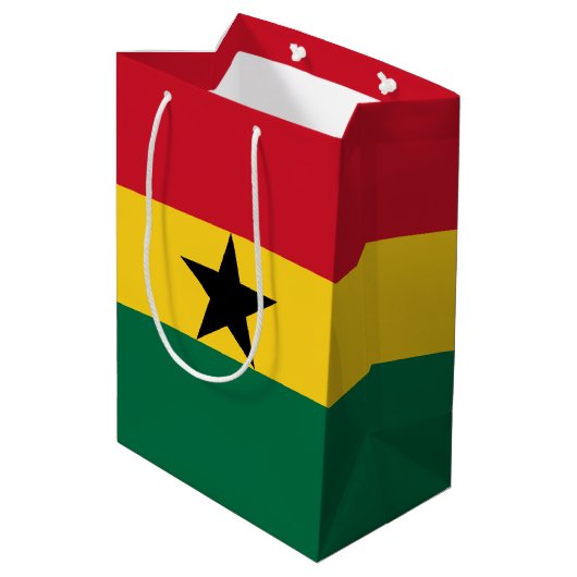 Ghana Flag Medium Cadeauzakje (Achterkant Gekanteld)