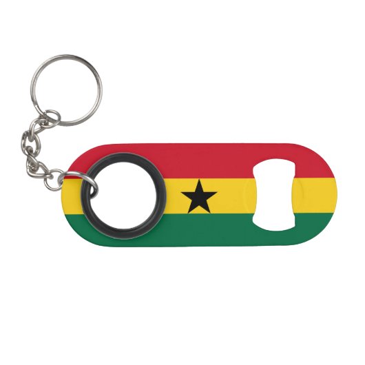 Ghana Flag Mini Flessenopener (Voorkant (Horizontaal))