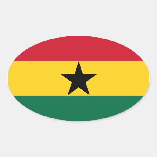 Ghana Flag Oval Sticker (Voorkant)