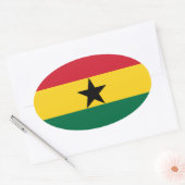 Ghana Flag Oval Sticker (Envelop)