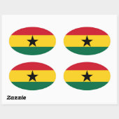 Ghana Flag Oval Sticker (Vel)