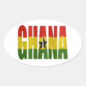 Ghana + flag ovale sticker (Voorkant)