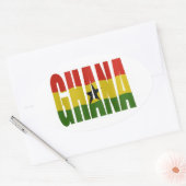 Ghana + flag ovale sticker (Envelop)