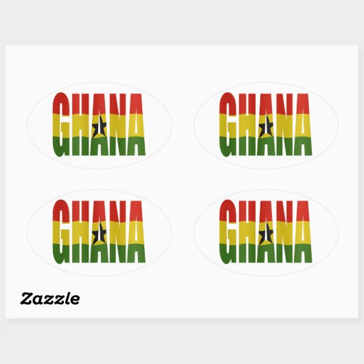 Ghana + flag ovale sticker (Vel)