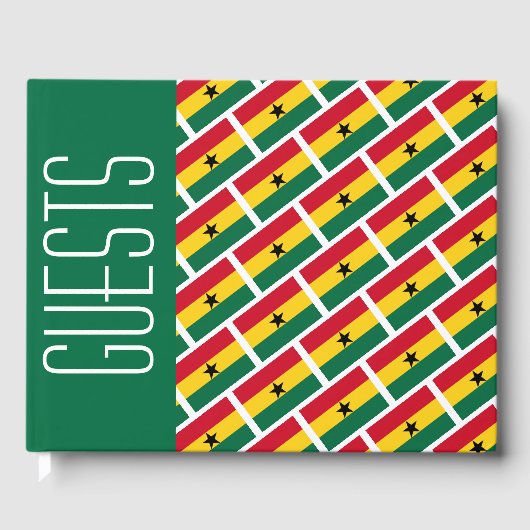 GHANA FLAG Patriotic Gepersonaliseerd GREEN Ghanai Gastenboek (Voorkant)