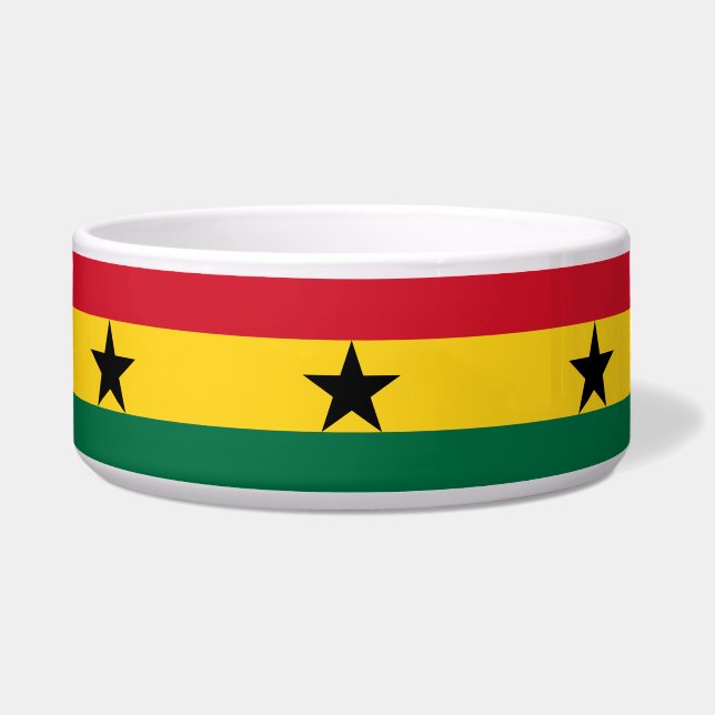 Ghana Flag Pet Bowl Voerbakje (Voorkant)