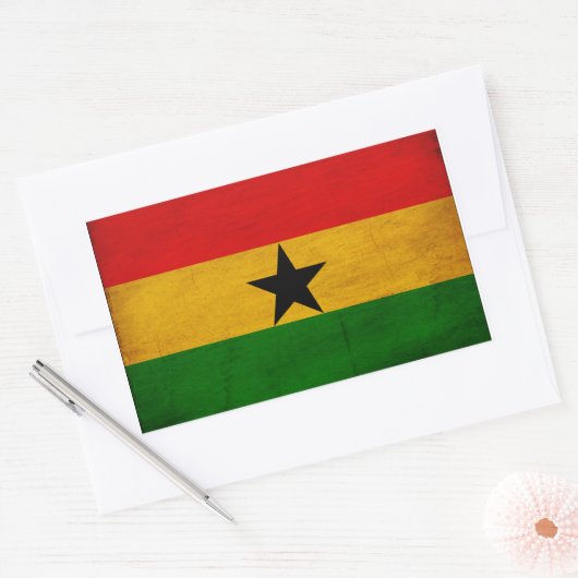 Ghana Flag Rechthoekige Sticker (Envelop)