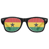 Ghana Flag Retro Zonnebril (Voorkant)