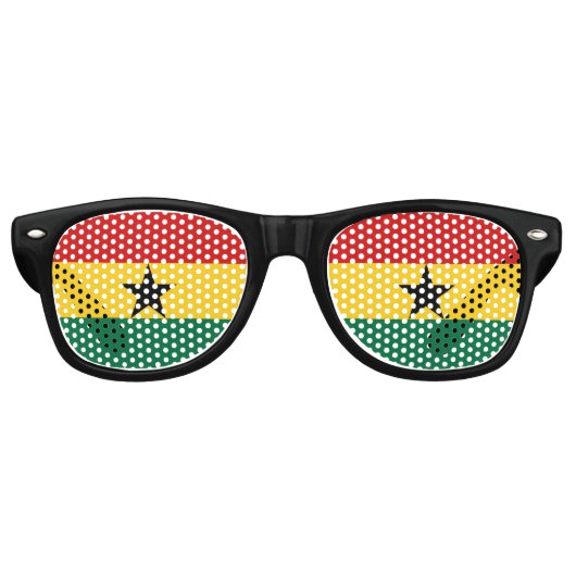 Ghana Flag Retro Zonnebril (Voorkant)