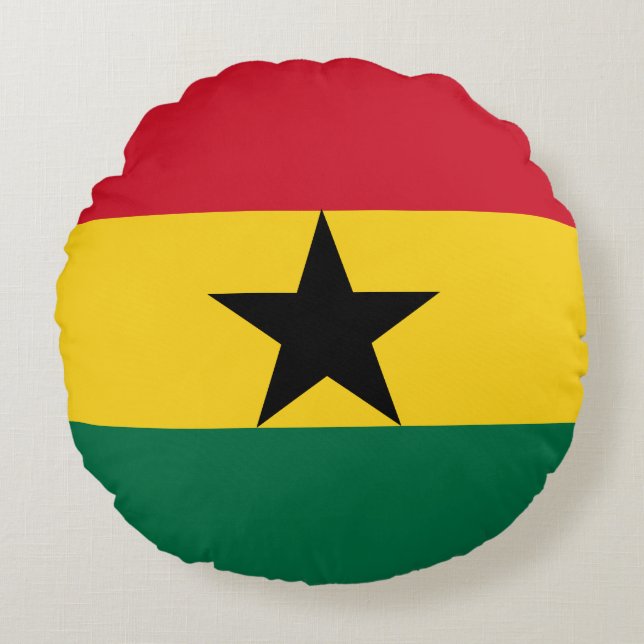 Ghana Flag Rond Kussen (Voorkant)