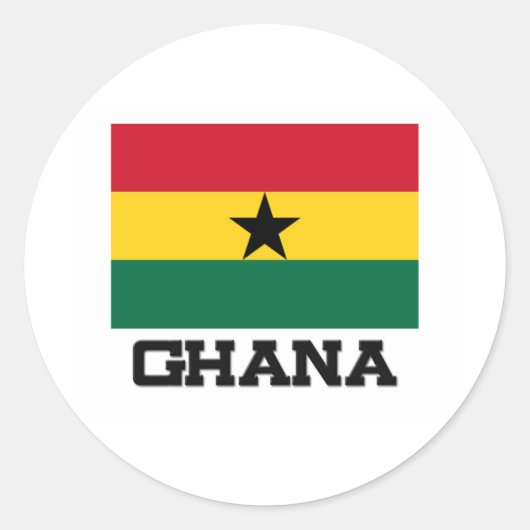Ghana Flag Ronde Sticker (Voorkant)