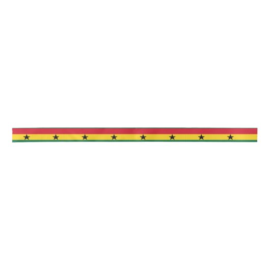 Ghana Flag Satijnen Lint (Voorkant)