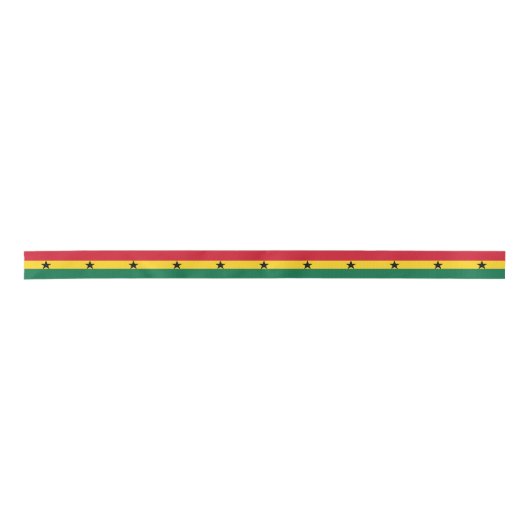 Ghana Flag Satijnen Lint (Voorkant)