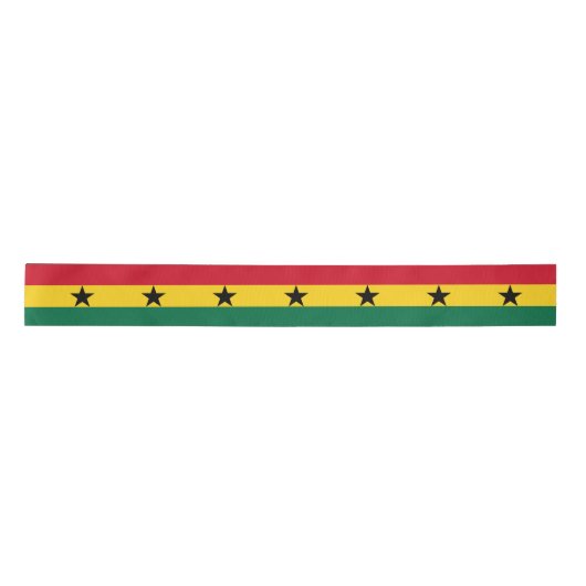 Ghana Flag Satijnen Lint (Voorkant)