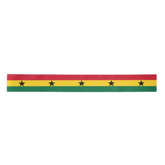Ghana Flag Satijnen Lint (Voorkant)