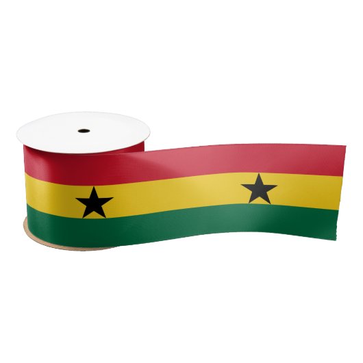 Ghana Flag Satijnen Lint (Spoel)