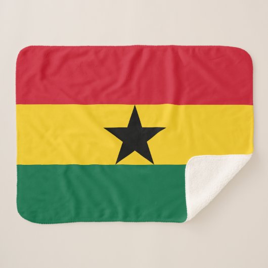 Ghana Flag Sherpa Deken (Voorkant (horizontaal))