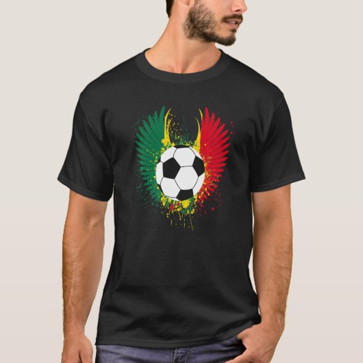 Ghana Flag Soccer Football Wings Ghanaian Football T-shirt (Voorkant)