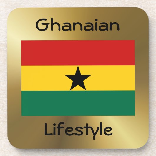 Ghana Flag+Text Onderzetter (Voorkant)