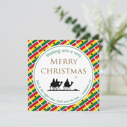 GHANA FLAG Three Wise Mannen GHANAIAN Kerstmis Feestdagenkaart (Staand voorkant)