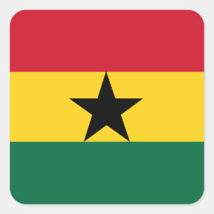 Ghana Flag Vierkante Sticker