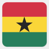 Ghana Flag Vierkante Sticker (Voorkant)