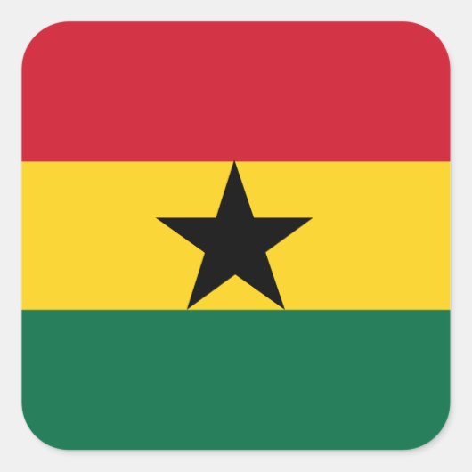 Ghana Flag Vierkante Sticker (Voorkant)