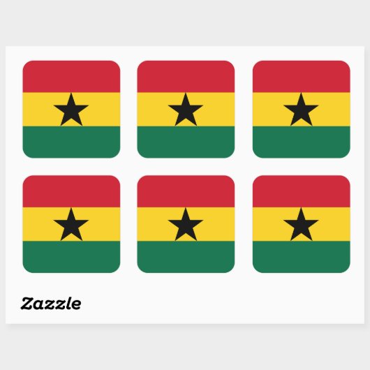 Ghana Flag Vierkante Sticker (Vel)