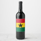 Ghana Flag Wijn Etiket (Voorkant)