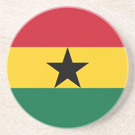 Ghana Flag Zandsteen Onderzetter (Voorkant)