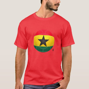 Ghana - Football met zwarte sterren T-shirt